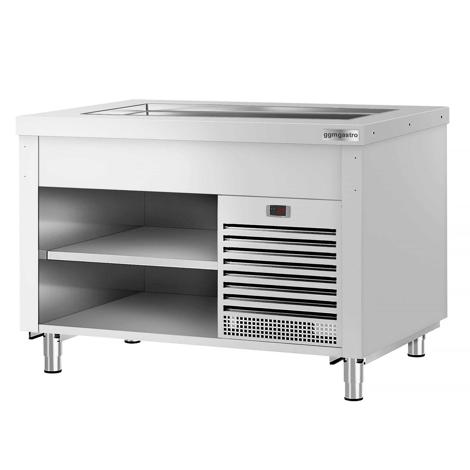 Nerezový studený bufetový pult Kopenhagen – 1240 mm, chladiaca doska – Obrázok 5
