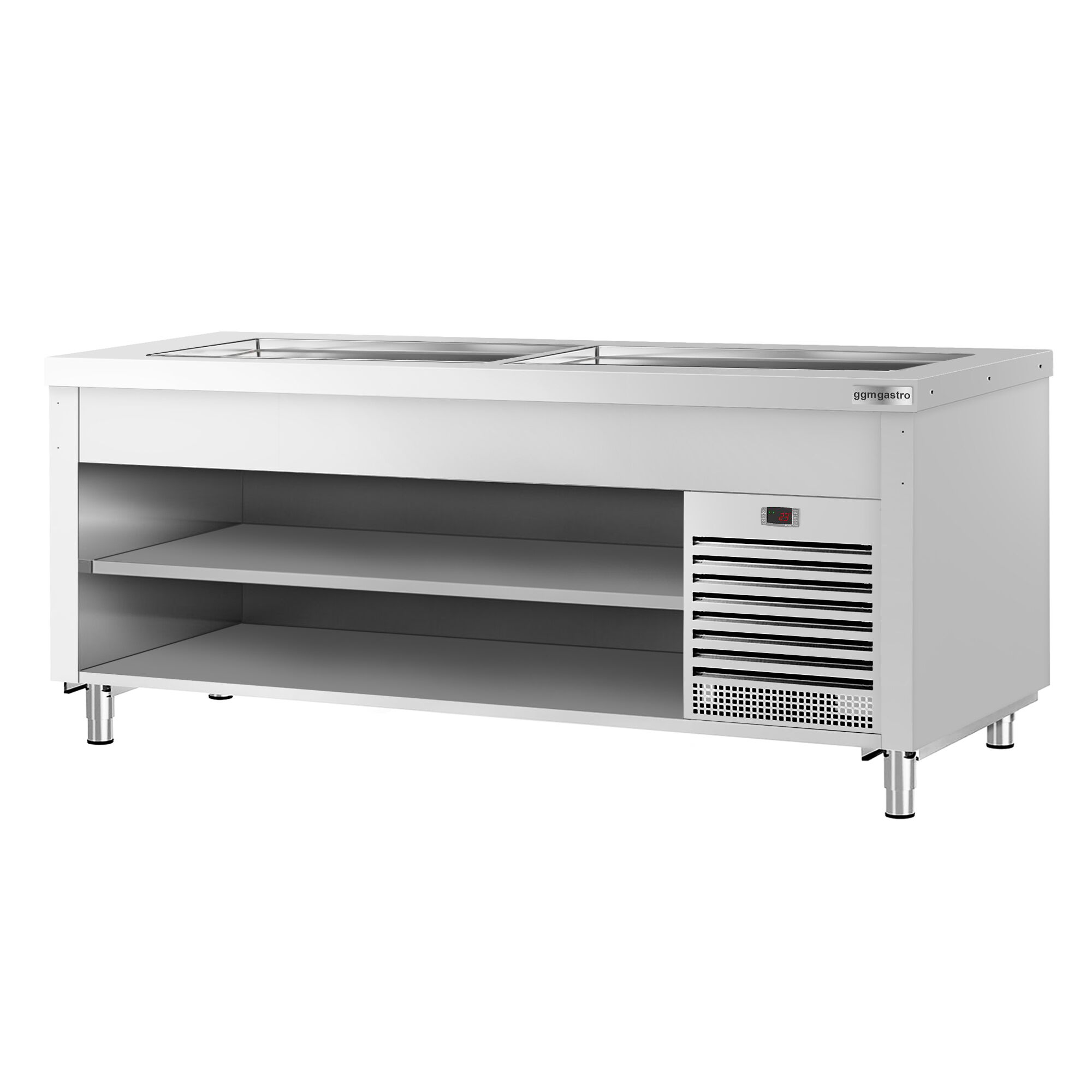 Nerezový studený bufetový pult Kopenhagen – 2310 mm, chladiaca doska – Obrázok 4
