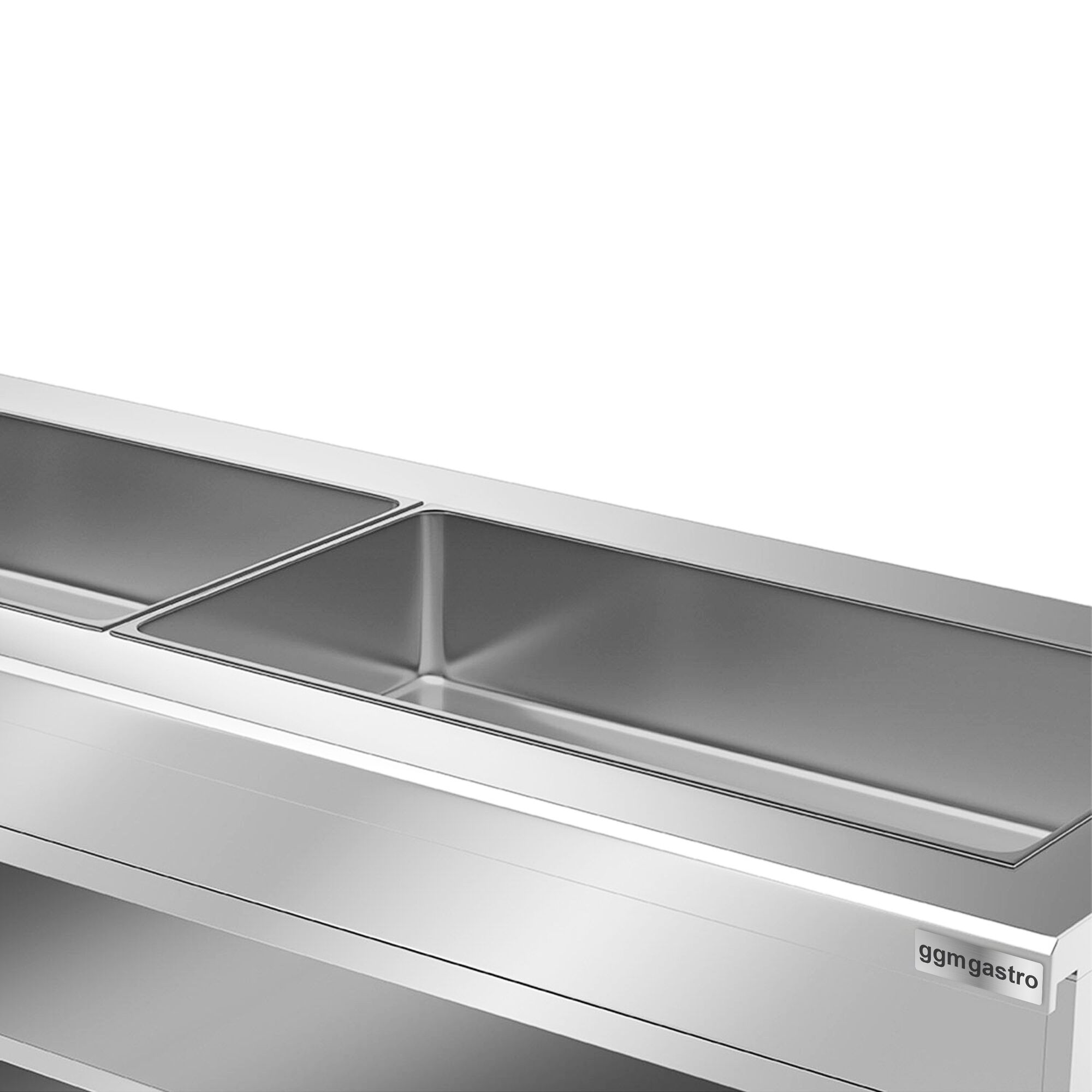 Nerezový studený bufetový pult Kopenhagen – 2310 mm, chladiaca tácka | 6× GN 1/1 – Obrázok 3