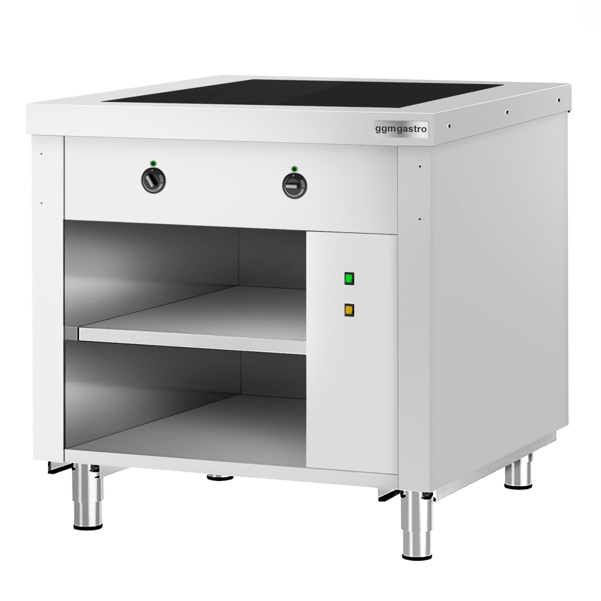 Nerezový bufetový pult Kopenhagen – 910 mm, varná doska – Obrázok 4