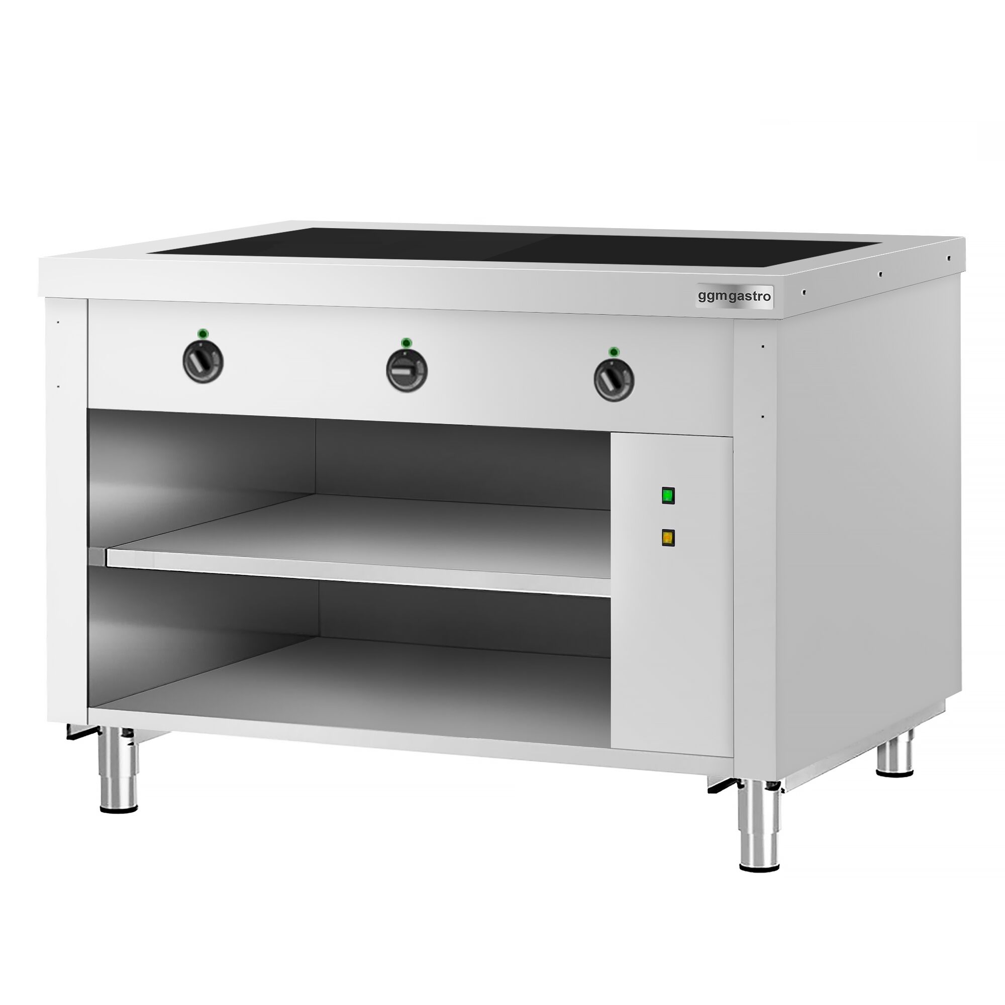 Nerezový bufetový pult Kopenhagen – 1240 mm, varná doska – Obrázok 4