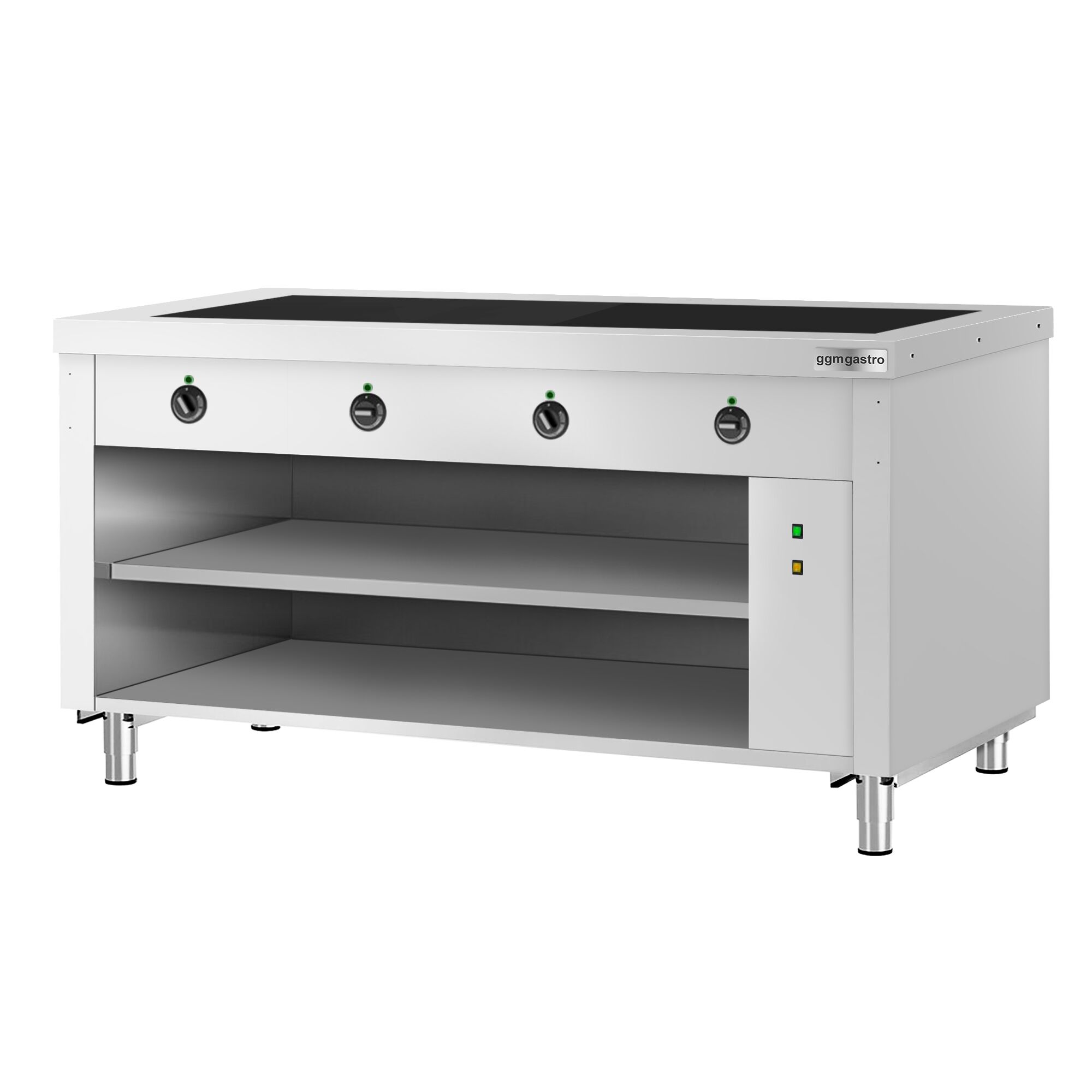 Nerezový bufetový pult Kopenhagen – 1560 mm, varná doska – Obrázok 5