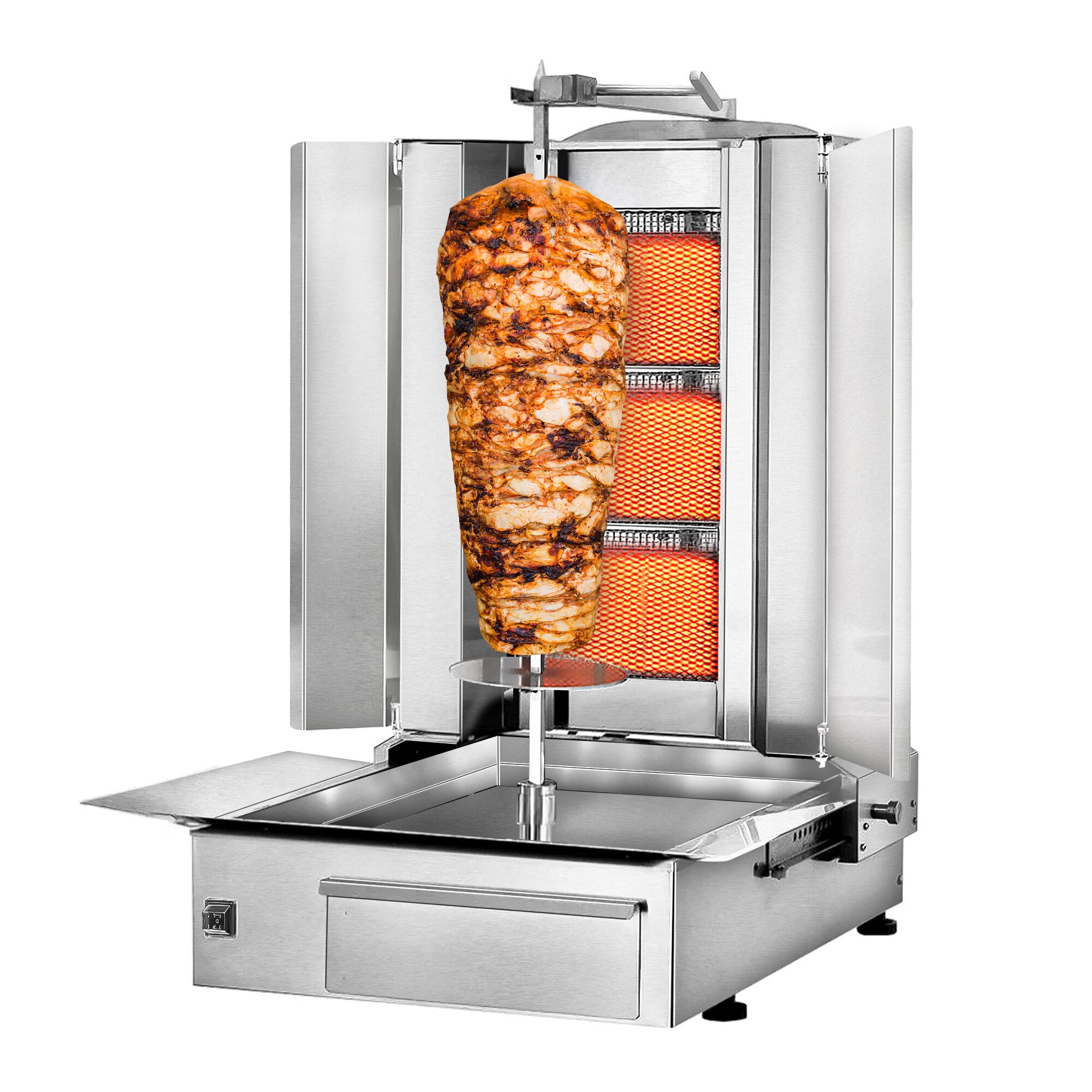 Plynový gril na kebab a gyros (4+4 horáky, max. 120 kg) – vrátane 2 krytov a 2 krídlových dverí – Obrázok 15