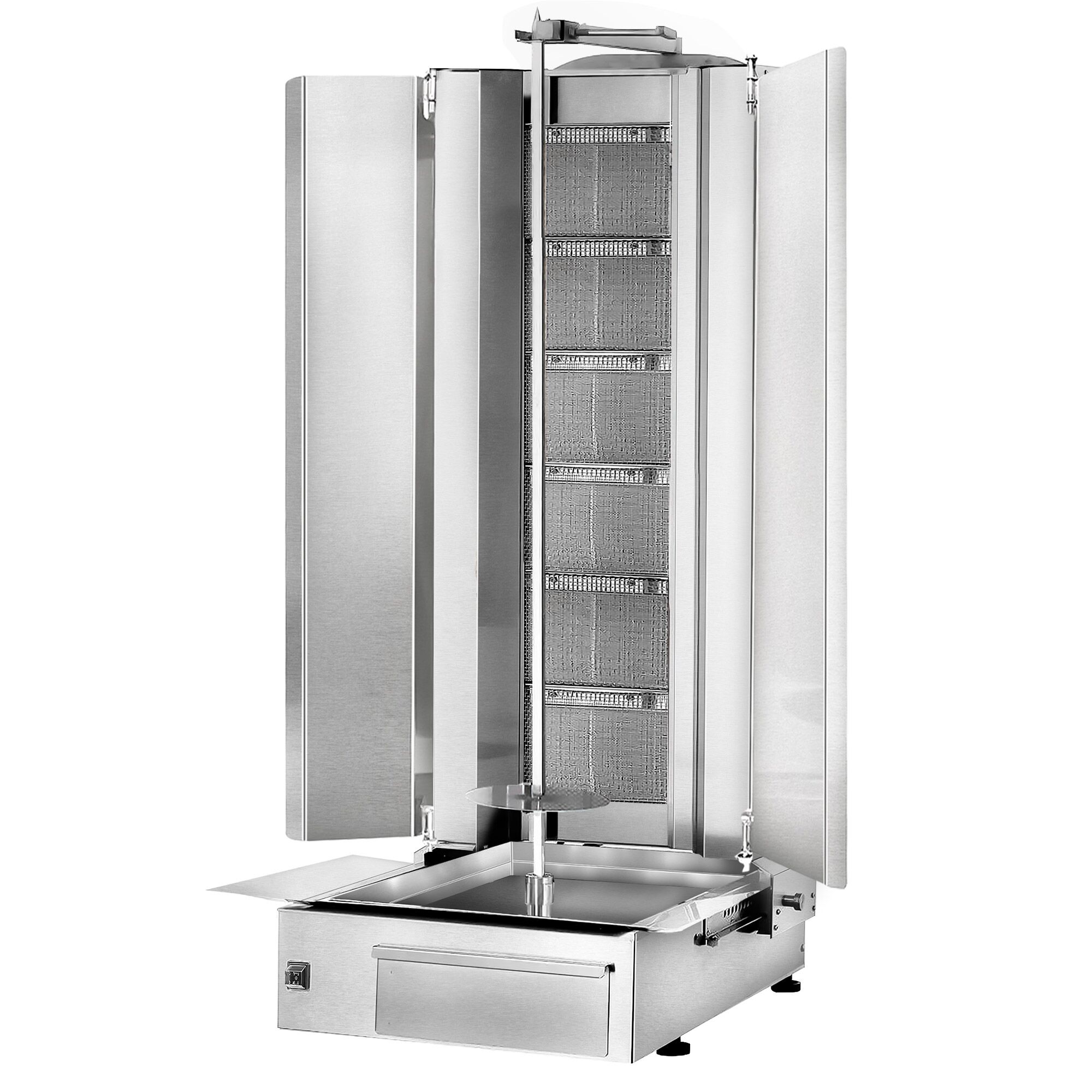 Plynový gril na kebab a gyros (6 horákov, max. 100 kg) – vrátane 2 krytov a 2 krídlových dverí – Obrázok 7