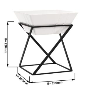 Minimalistický bufetový stojan / etažér – čierny jednoradový etažér, obsahuje 1 ks štvorcovej melamínovej misky, typ Alpha