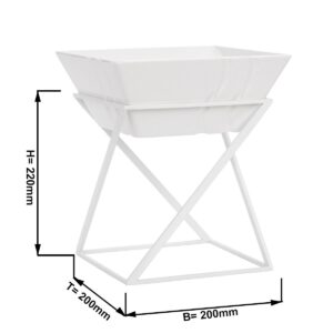 Minimalistický bufetový stojan / etažér – biely jednoradový etažér, obsahuje 1 ks štvorcovej melamínovej misky, typ Delta