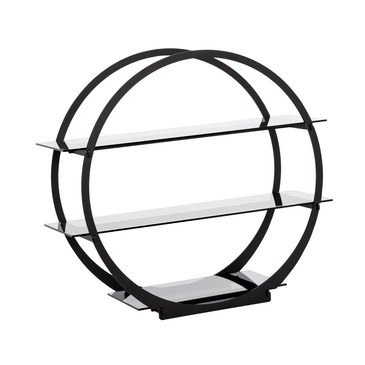 Minimalistický bufetový stojan / etažér – čierny poschodový etažér, priemer nosnej plochy 390 mm – Obrázok 2