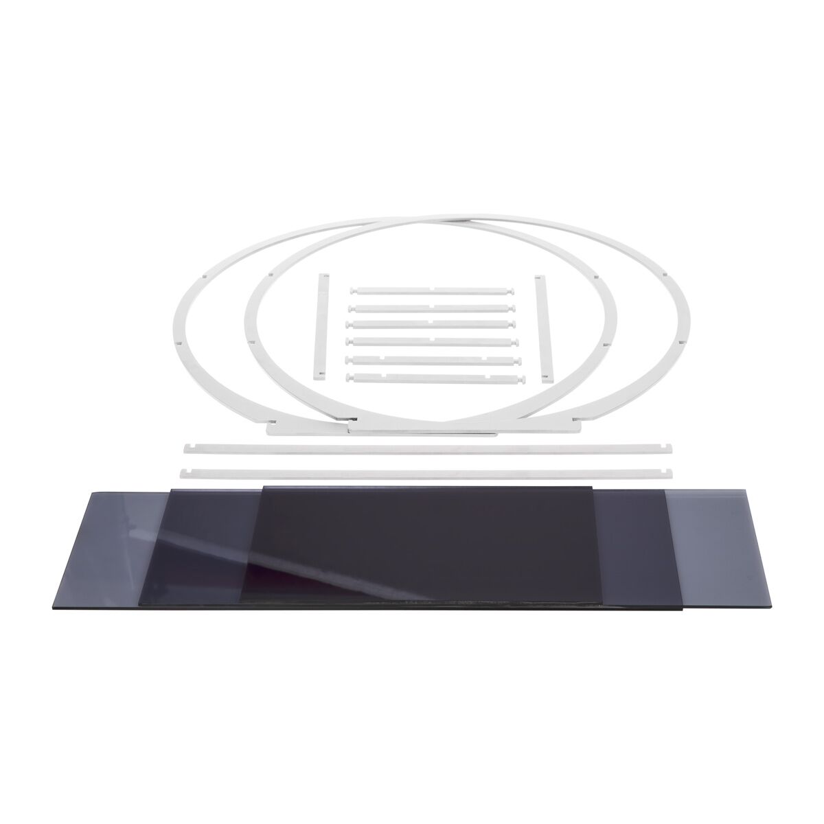 Minimalistický bufetový stojan / etažér – biely poschodový etažér, priemer nosnej plochy 540 mm – Obrázok 4