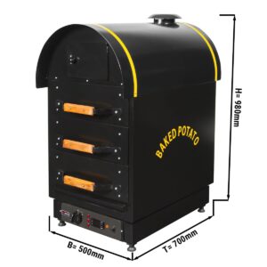 Elektrická pec na zemiaky – štýl Kumpir, digitálne ovládanie, výkon 4,5 kW, 3 pečiace zásuvky