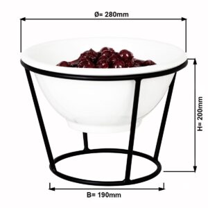 Minimalistický bufetový stojan / etažér – čierny etažér, vrátane 1 okrúhlej melamínovej misky