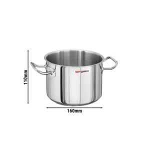 Nerezový indukčný hrniec – Ø 160 mm, 2 l, výška 110 mm