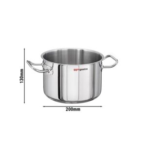 Nerezový indukčný hrniec – Ø 200 mm, výška 130 mm