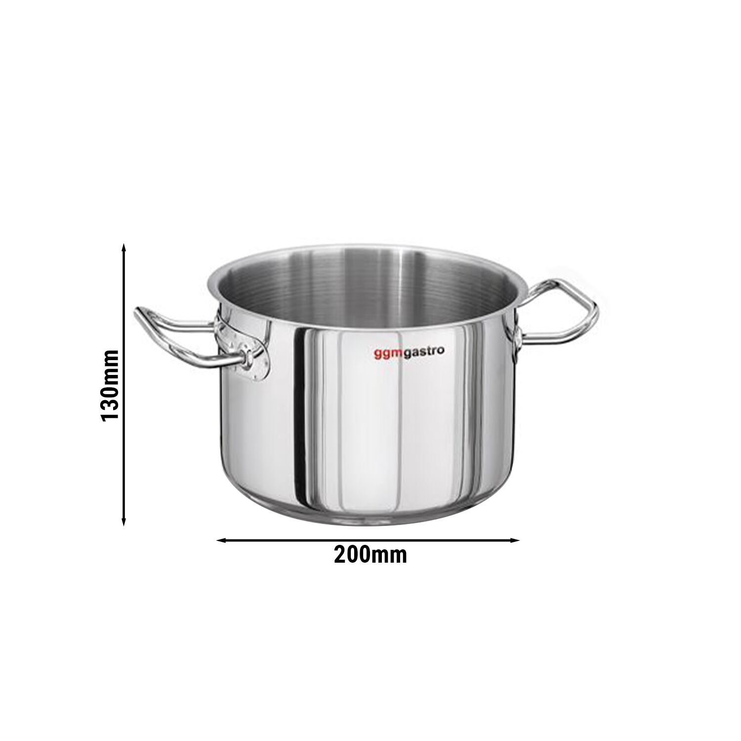Nerezový indukčný hrniec – Ø 200 mm, výška 130 mm