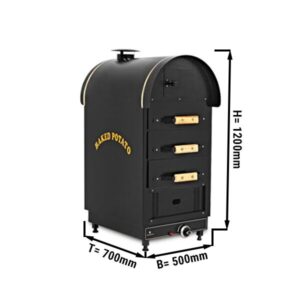Plynová pec na zemiaky – štýl Kumpir, manuálne ovládanie, výkon 4,9 kW, 3 pečiace zásuvky