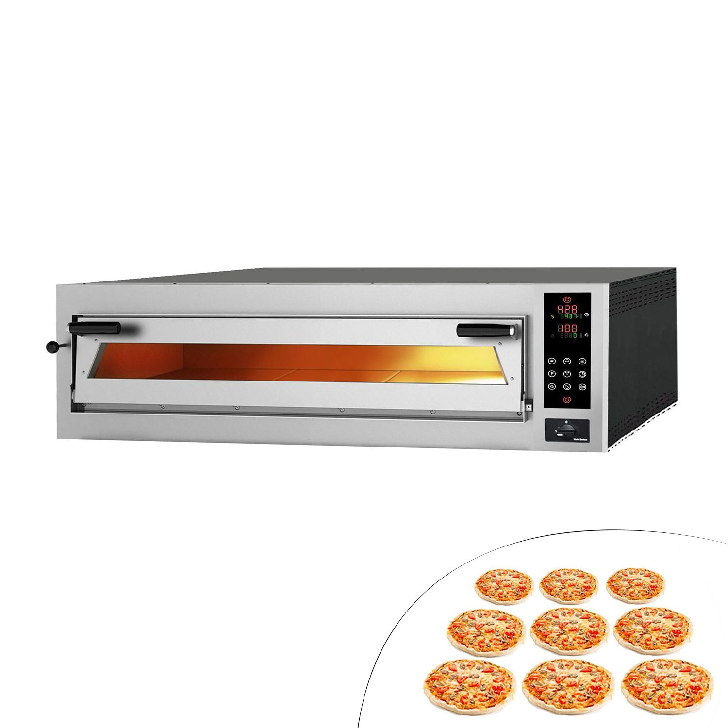 Digitálna elektrická pec na pizzu – 9× Ø 35 cm, PEP99TC-N