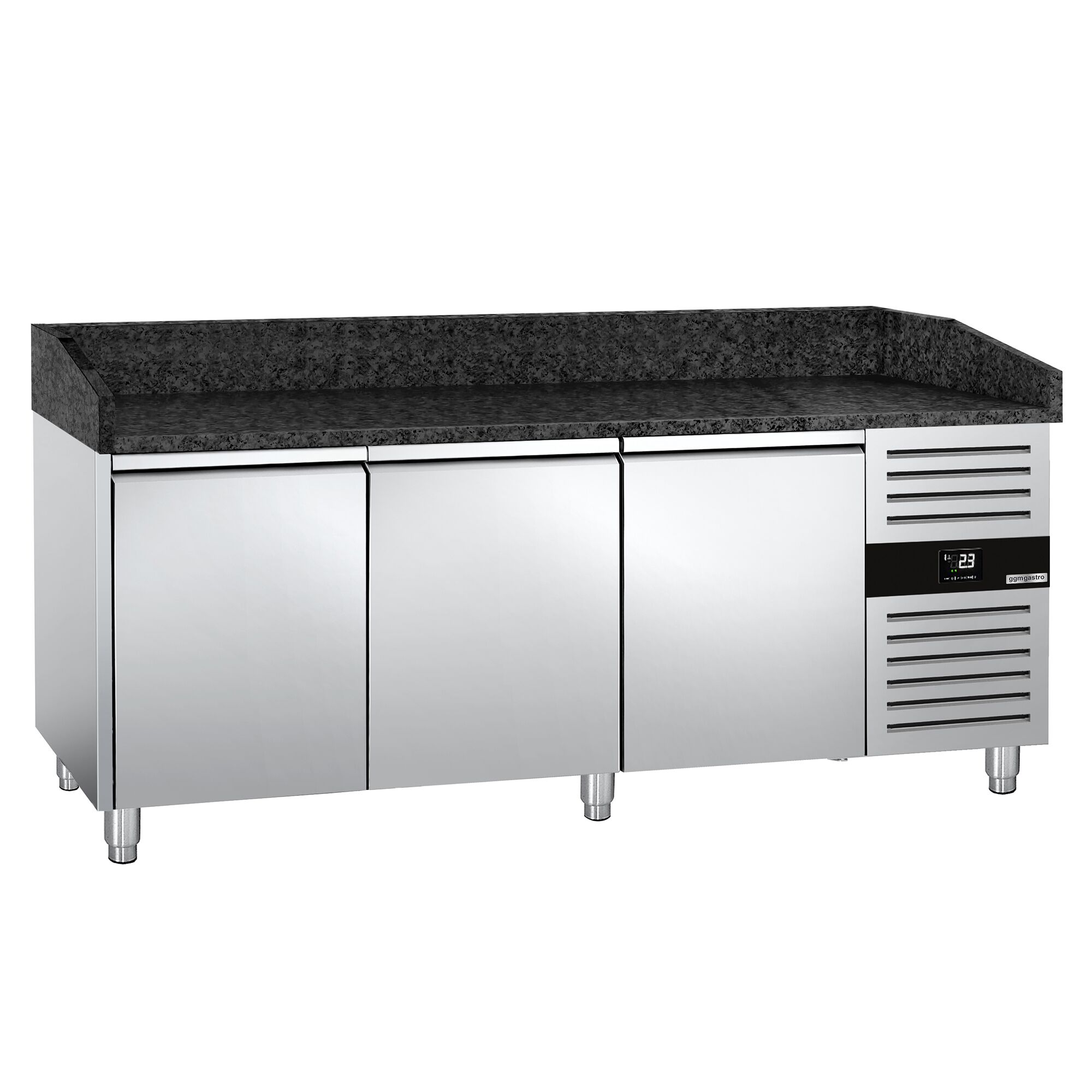 Chladiaci pizza stôl – séria PREMIUM, rozmery 2000x800 mm, 3 plné dvierka – Obrázok 4