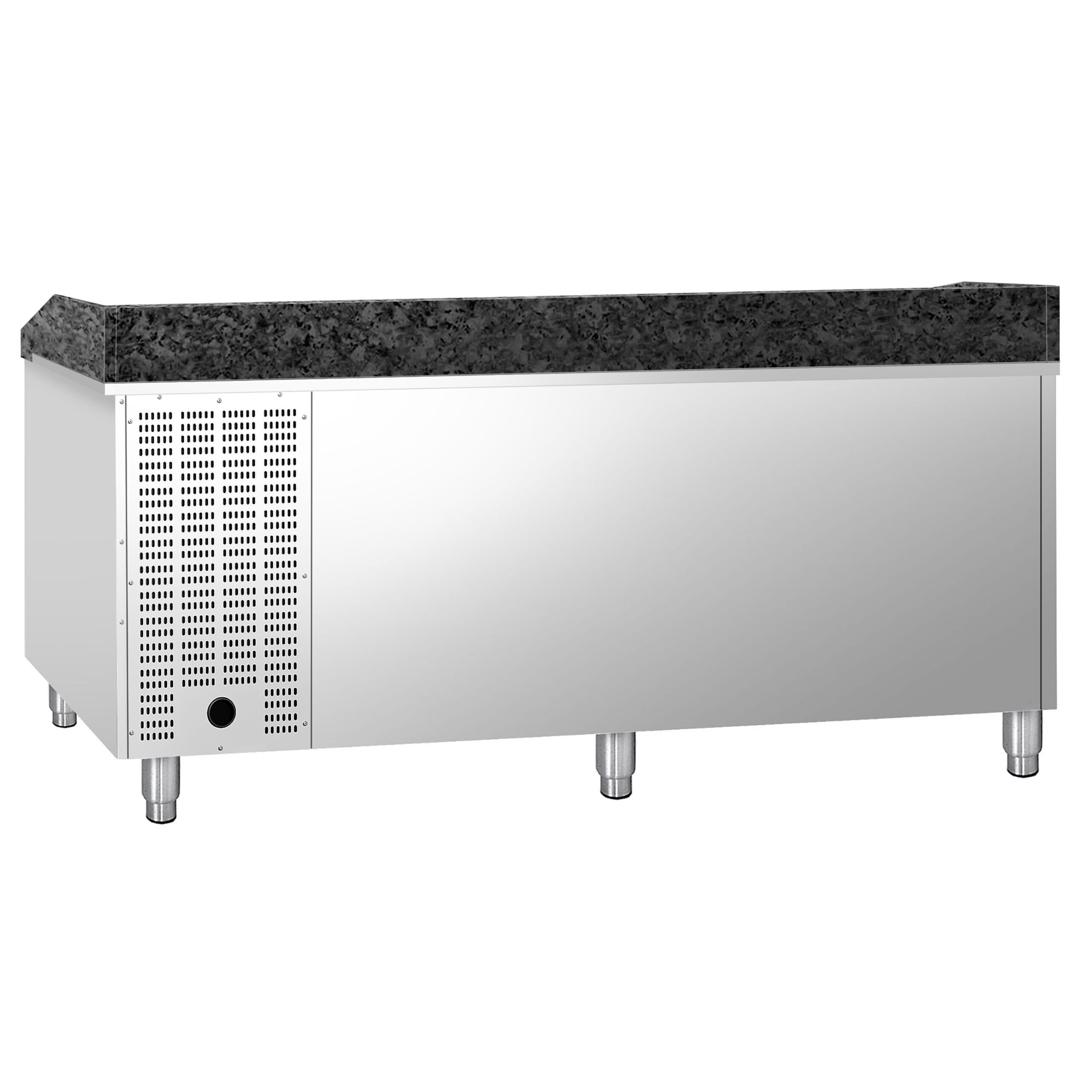 Chladiaci pizza stôl – séria PREMIUM, rozmery 2000x800 mm, 3 plné dvierka – Obrázok 5