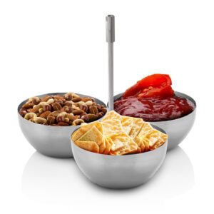 Nerezová servírovacia miska – sada 3 kusov na drobné občerstvenie, nerezový materiál
