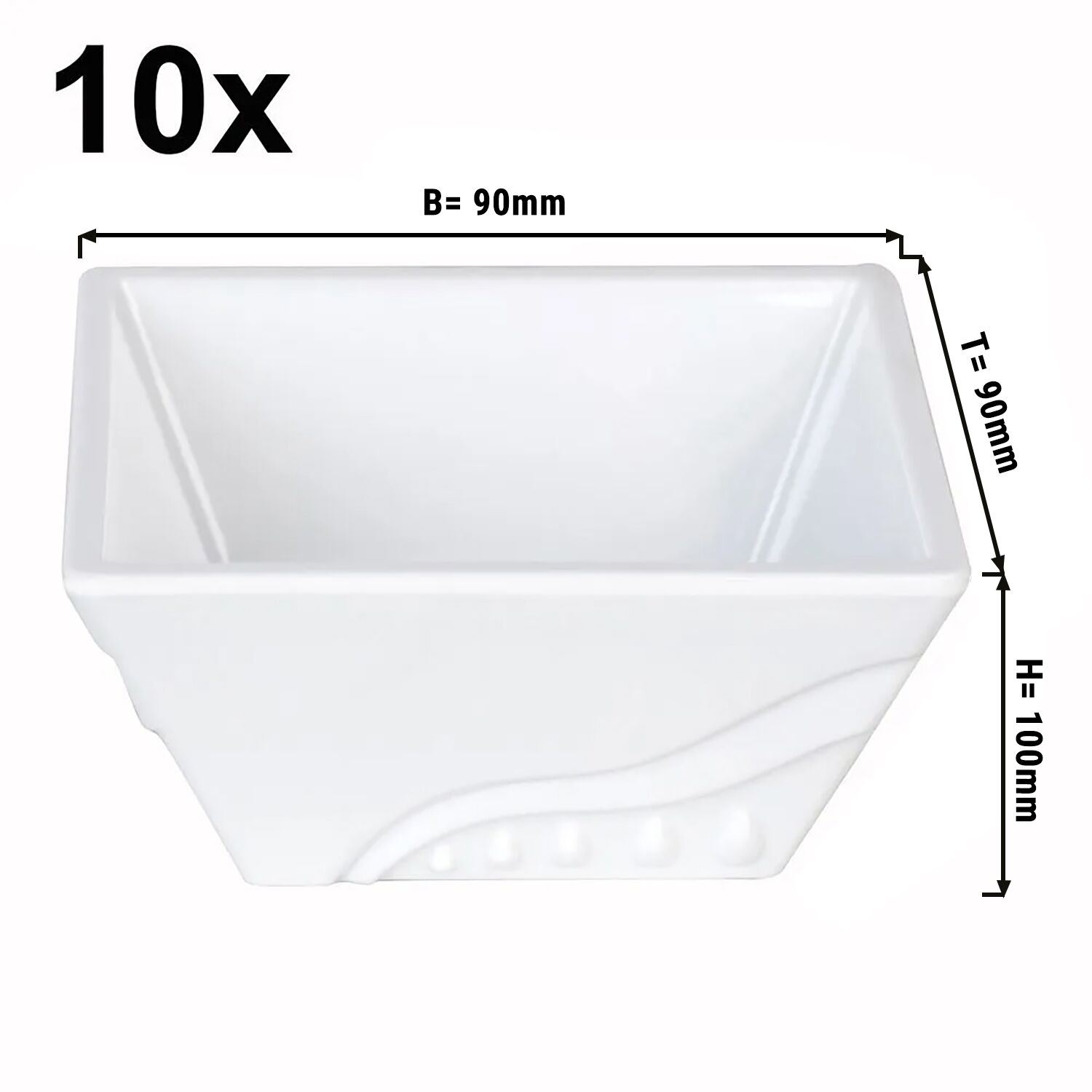 Náhradná melamínová misa – sada 10 kusov pre bufetový stojan, výška 100 mm, typ A