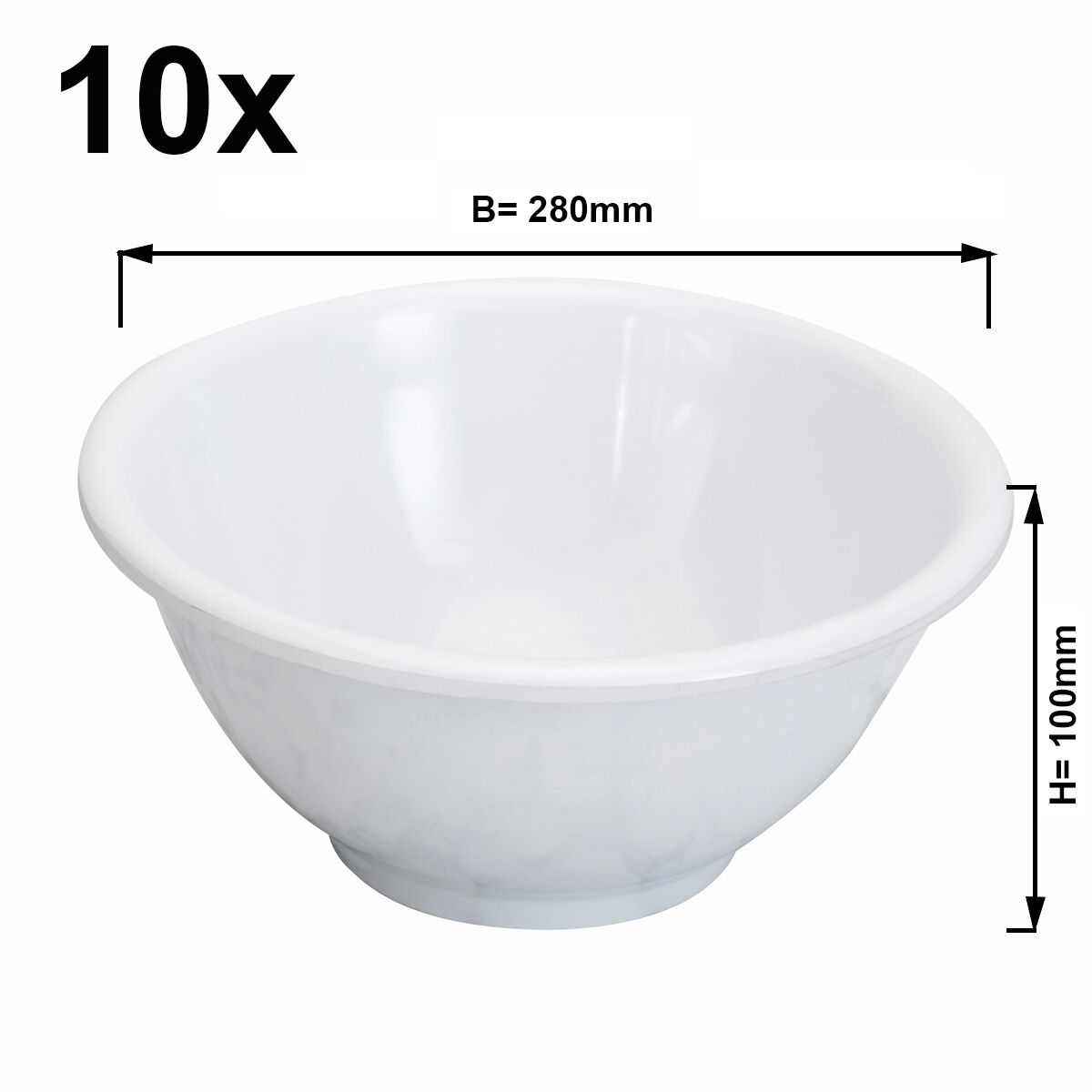 Náhradná melamínová misa – sada 10 kusov pre bufetový stojan, priemer 280 mm
