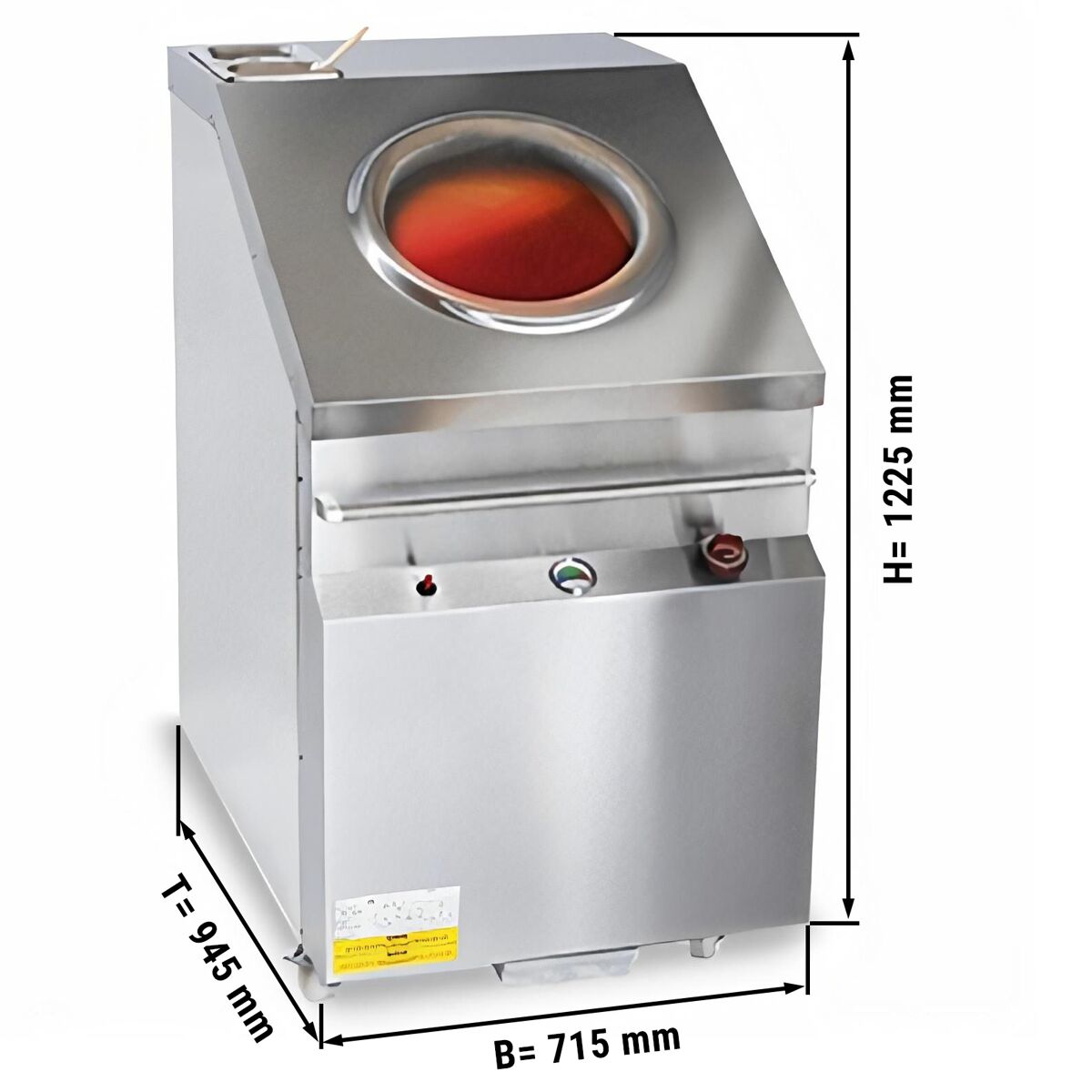 Tradičná plynová rúra – typ Tandoori, rozmery 715x1225 mm, nerezové vyhotovenie