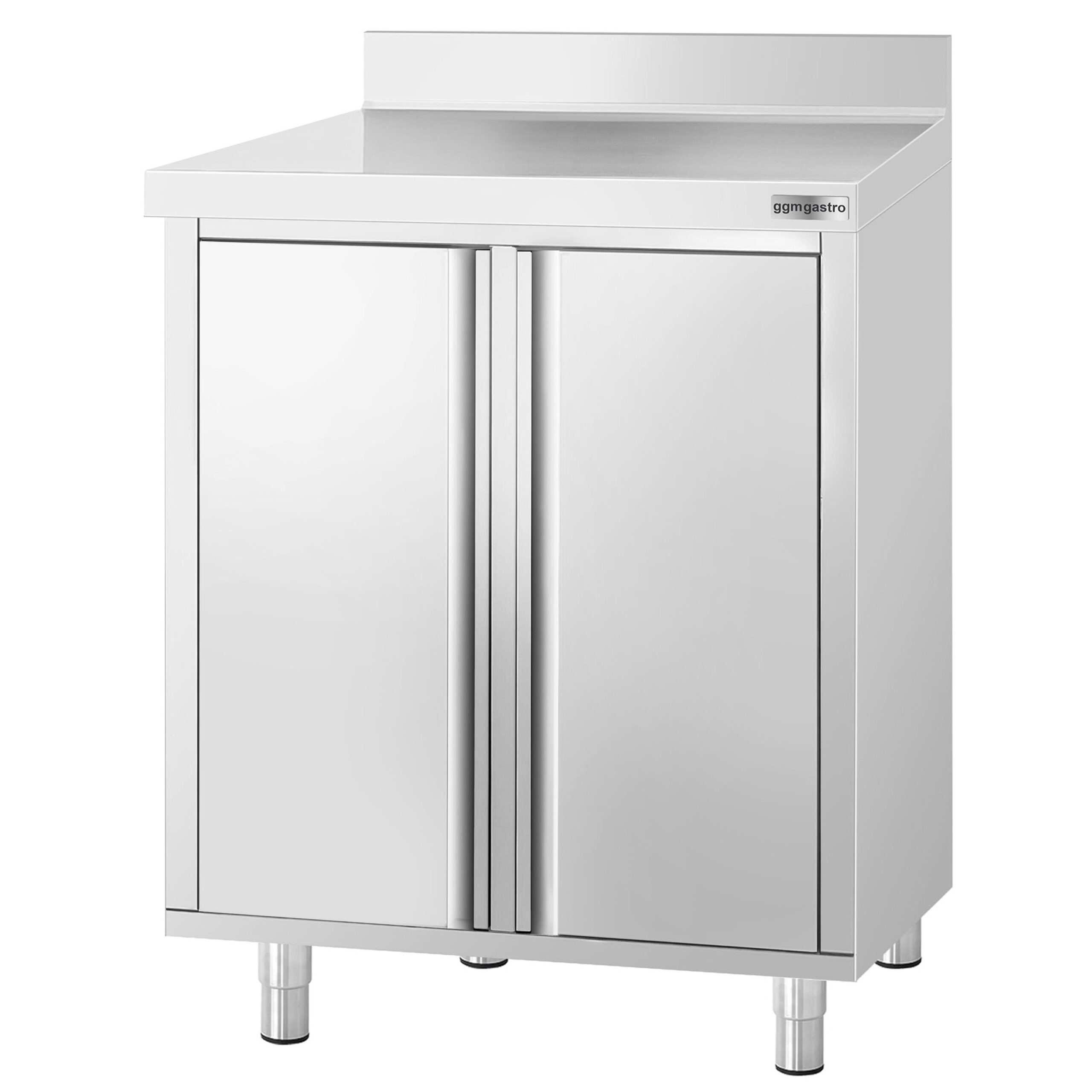 Nerezová pracovná skrinka pod kávovar — sada 2 ks, 800 x 600 mm, výklopné dvierka, zásuvky, klopadlo, zvýšené obloženie – Obrázok 7