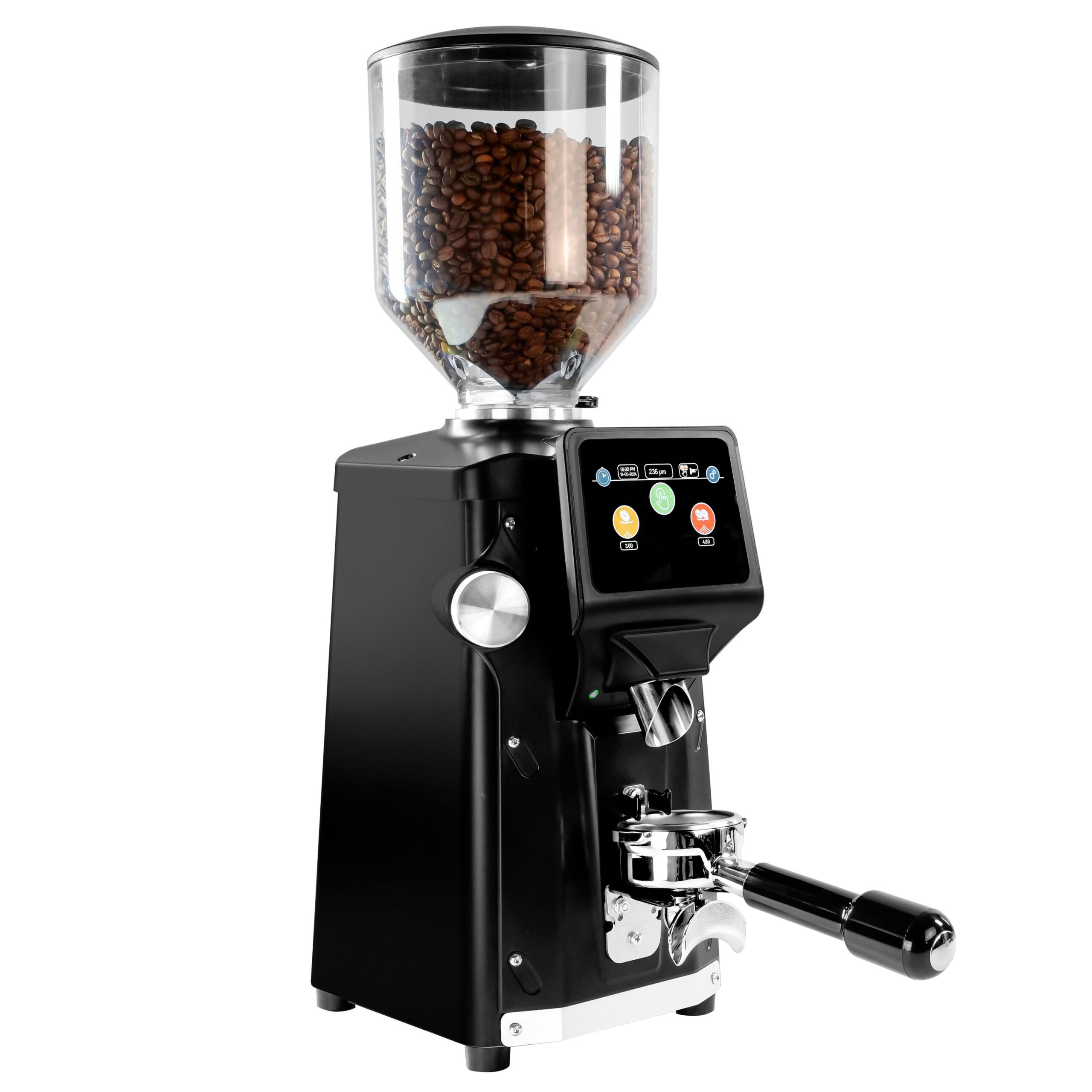 Kávový mlynček - 1,2 kg, chladiaci systém, plochý mlecí kotúč Ø 83 mm, automatická detekcia portafiltra, čierny – Obrázok 10