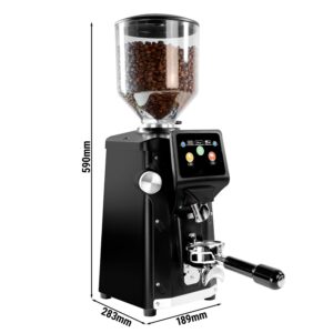 Kávový mlynček - 1,2 kg, plochý mlecí kotúč Ø 75 mm, automatická detekcia portafiltra, čierny