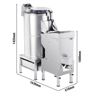 Elektrická škrabka – na zemiaky, 600 kg/h, 1,5 kW, 400 V, vrátane krájačky zemiakov