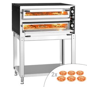 Manuálna pec na pizzu – 6 + 6x 35 cm, široká, elektrická, vrátane podstavca