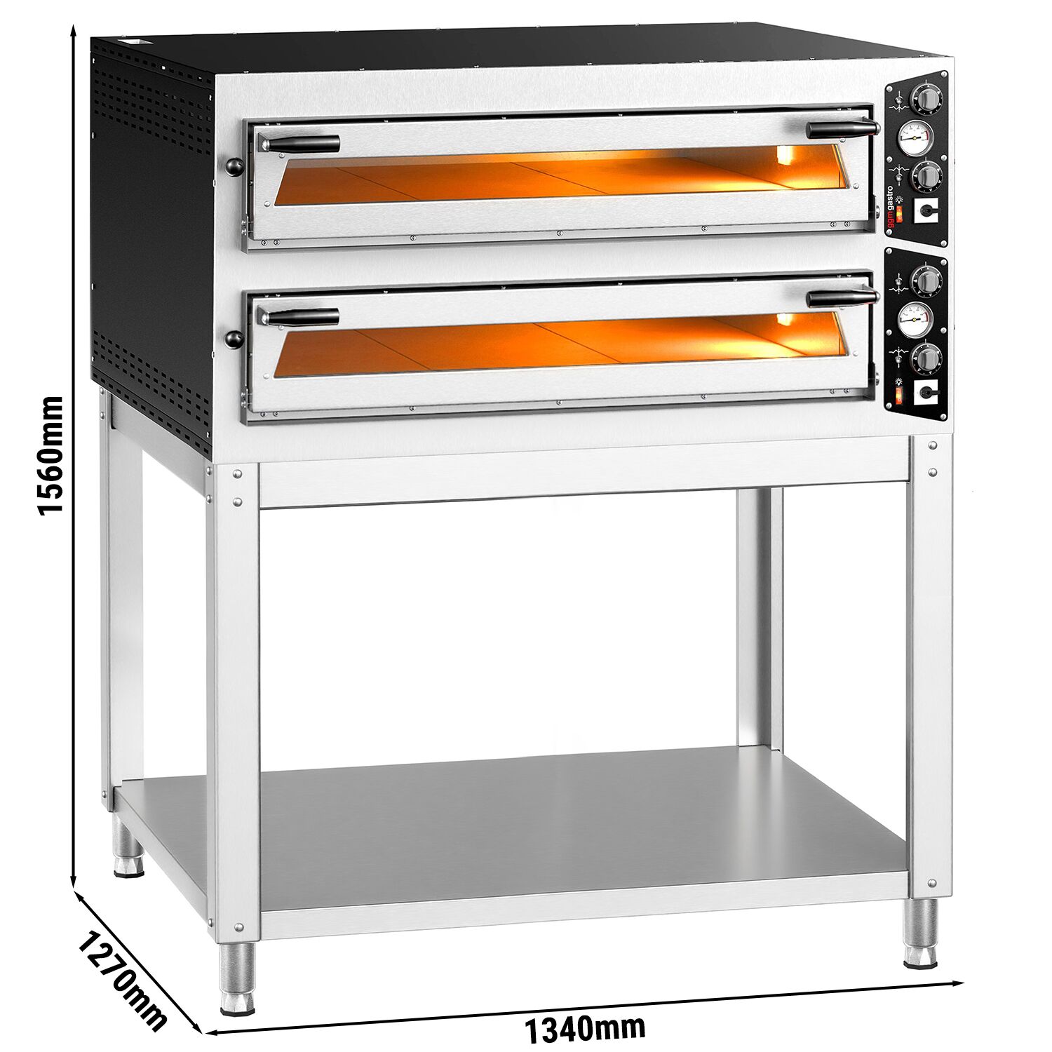 Manuálna pec na pizzu – 9 + 9x 35 cm, široká, elektrická, vrátane podstavca – Obrázok 4