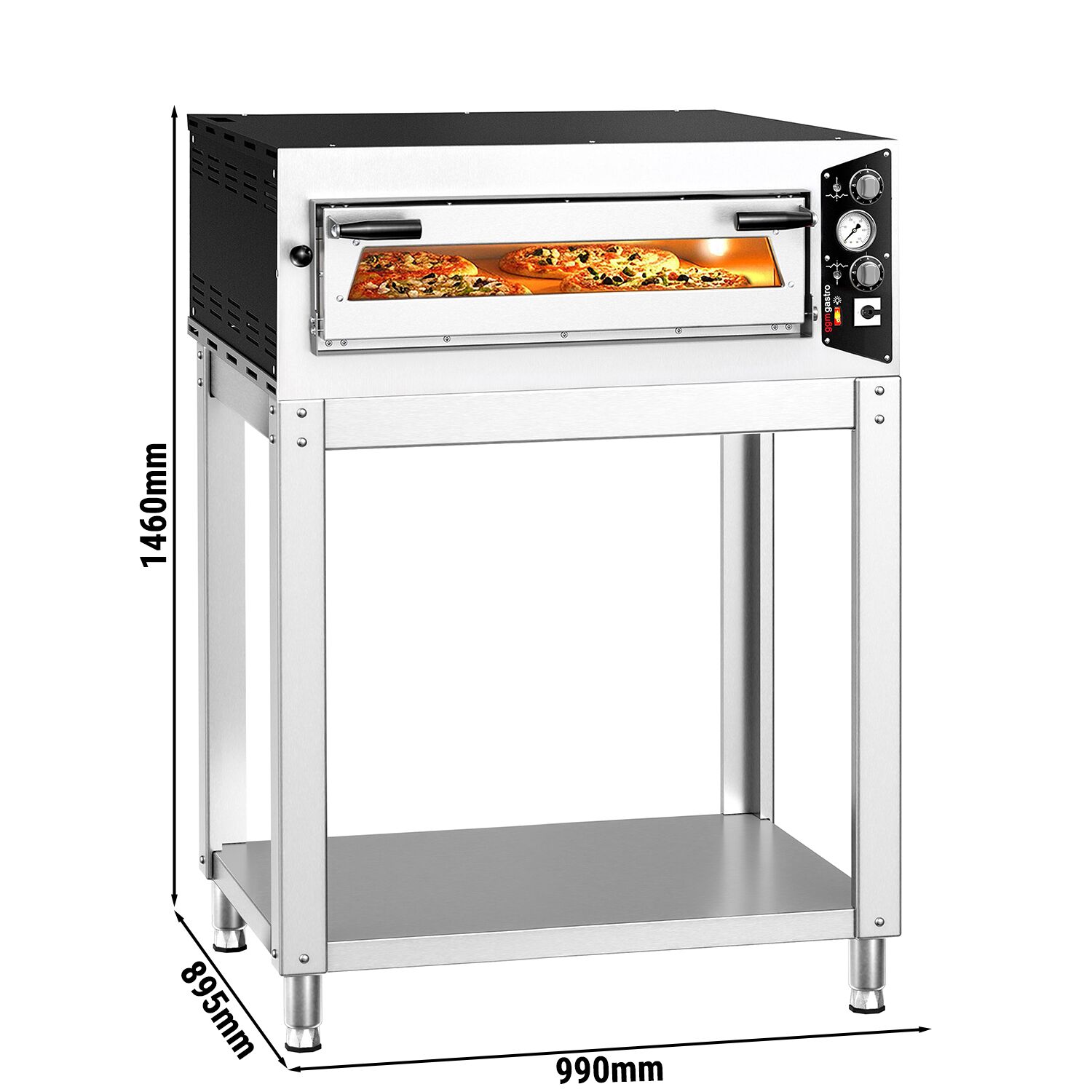 Manuálna pec na pizzu – 4x 35 cm, elektrická, vrátane podstavca – Obrázok 6