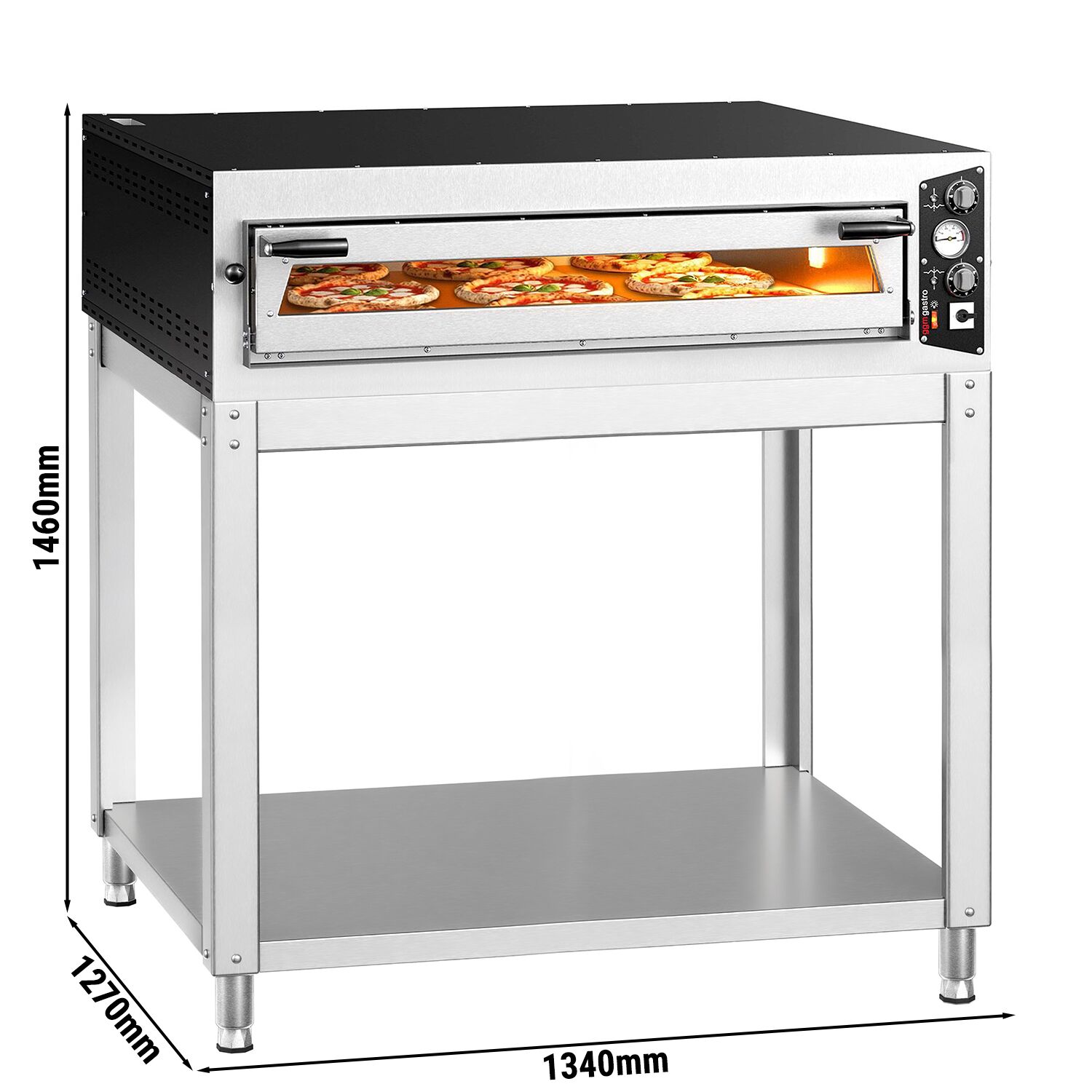 Manuálna pec na pizzu – 9x 34 cm, široká, elektrická, vrátane podstavca – Obrázok 3