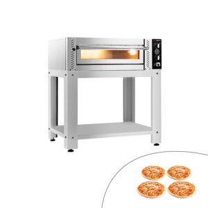 Elektrická pizza pec – jednokomorová, kapacita 4 x 34 cm, manuálne ovládanie, vrátane podstavca
