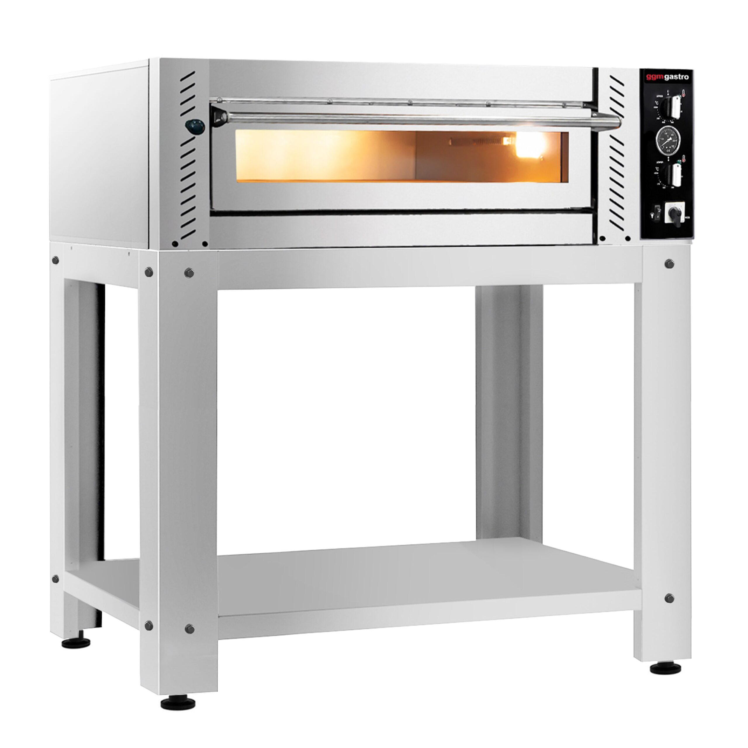 Elektrická pizza pec – jednokomorová, kapacita 4 x 34 cm, manuálne ovládanie, vrátane podstavca – Obrázok 4
