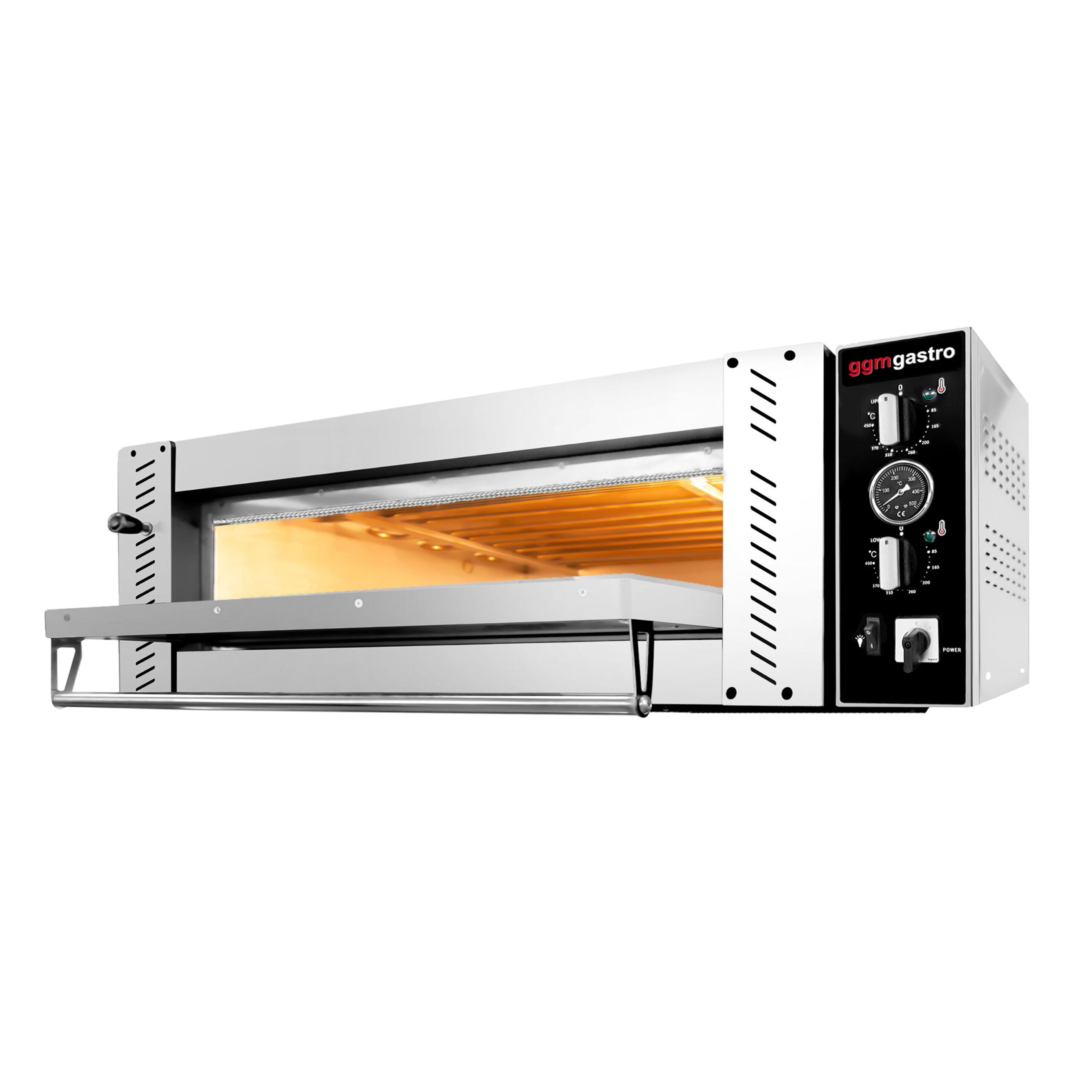 Elektrická pizza pec – jednokomorová, kapacita 4 x 34 cm, manuálne ovládanie, vrátane podstavca – Obrázok 3