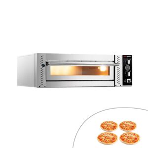 Elektrická pizza pec – jednokomorová, kapacita 4 x 34 cm, manuálne ovládanie