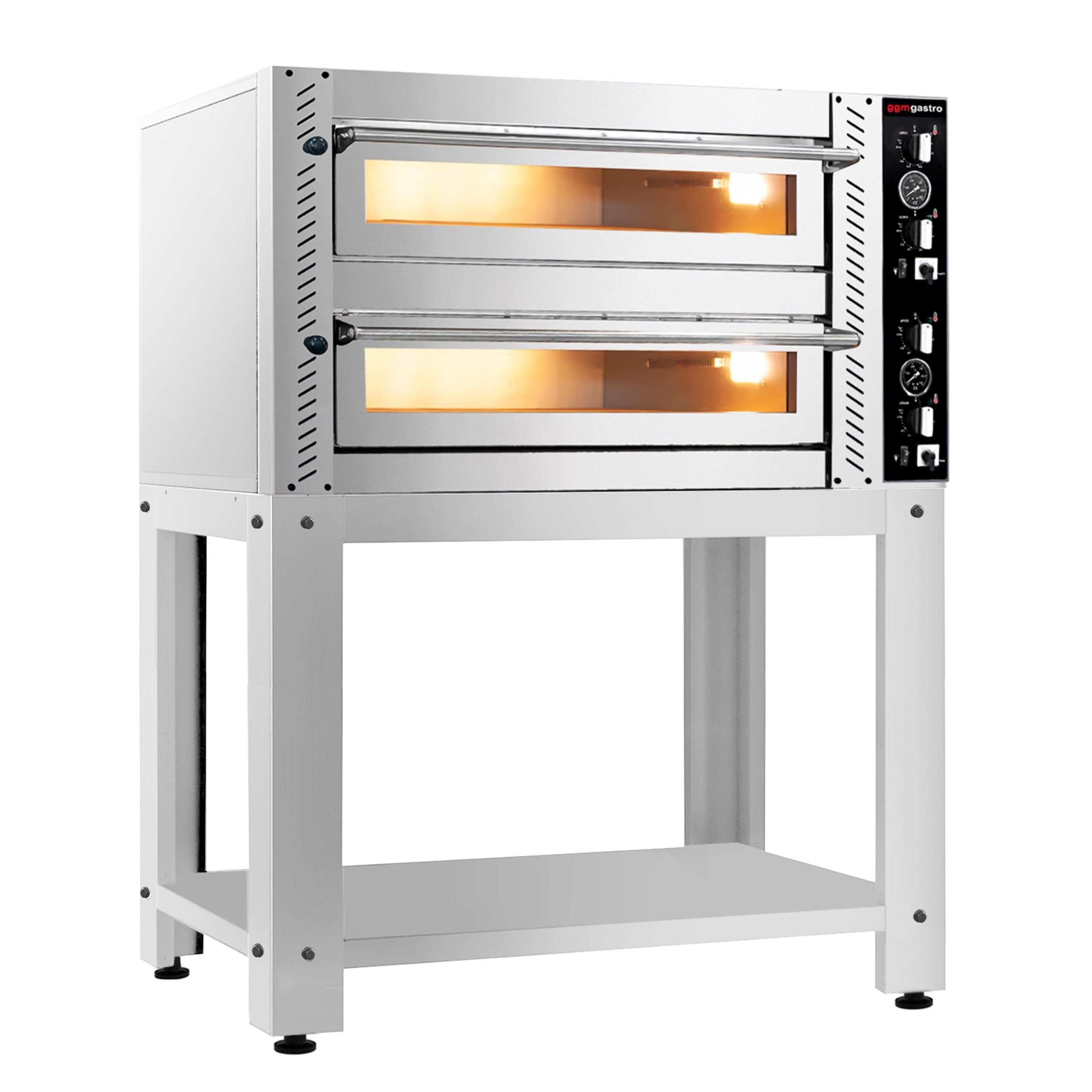 Elektrická pizza pec – dvojkomorová, kapacita 4+4 x 34 cm, manuálne ovládanie, vrátane podstavca – Obrázok 4
