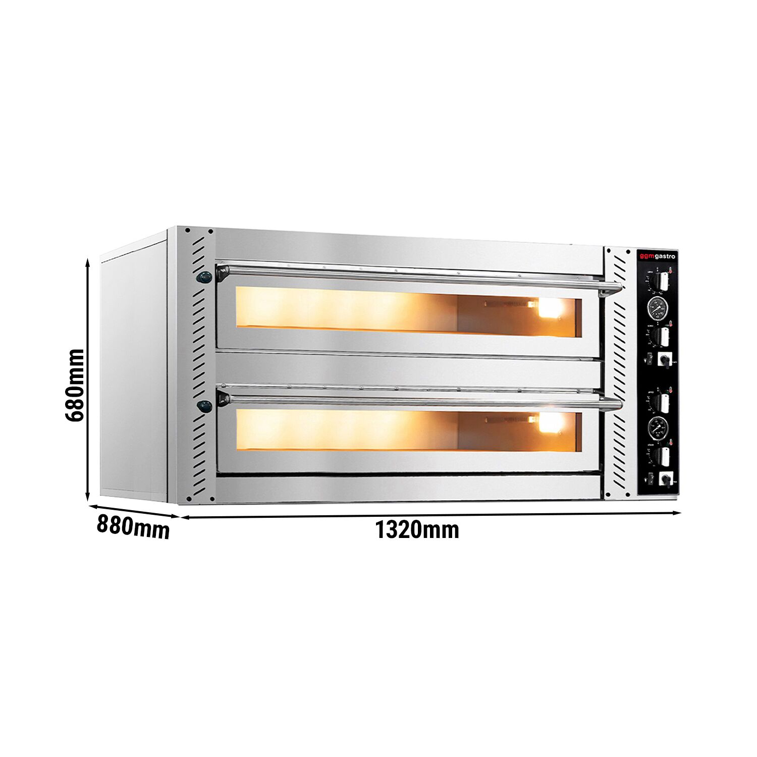 Elektrická pizza pec – dvojkomorová, kapacita 6+6 x 30 cm (šírka), manuálne ovládanie – Obrázok 5