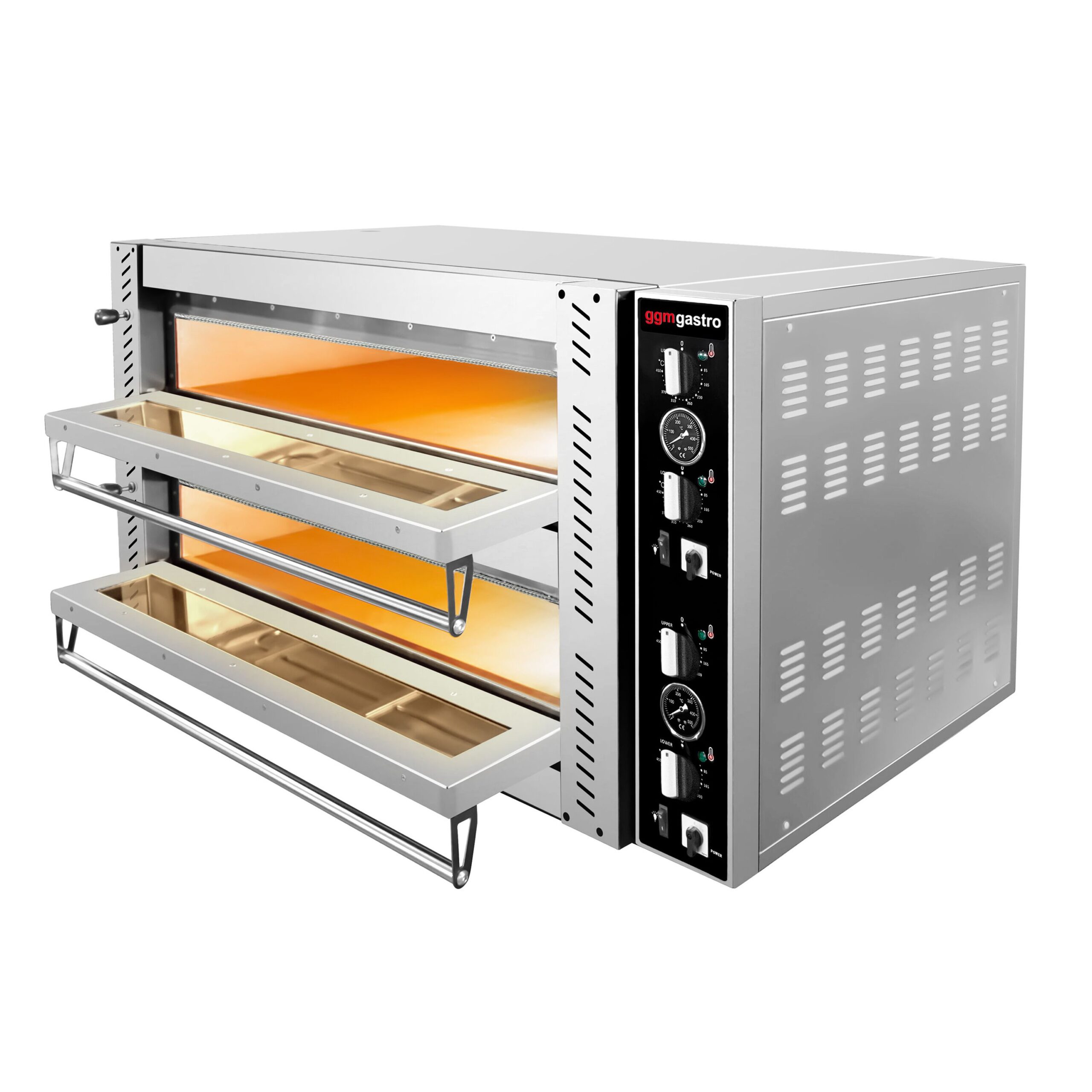 Elektrická pizza pec– celošamotová, dvojkomorová, kapacita 6+6 x 30 cm, manuálne ovládanie – Obrázok 3