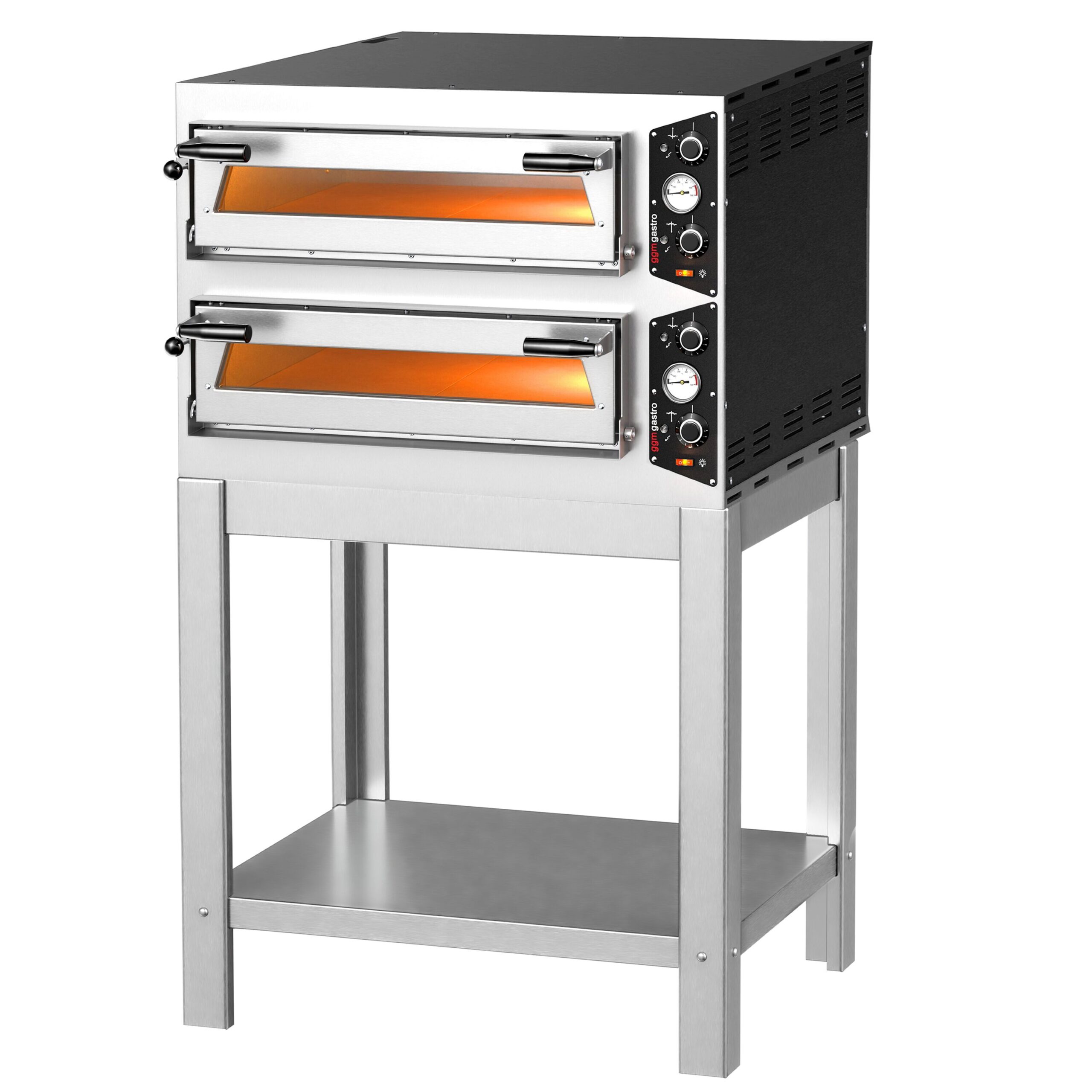 Manuálna pec na pizzu – 4 + 4x 30 cm, elektrická, vrátane podstavca – Obrázok 2