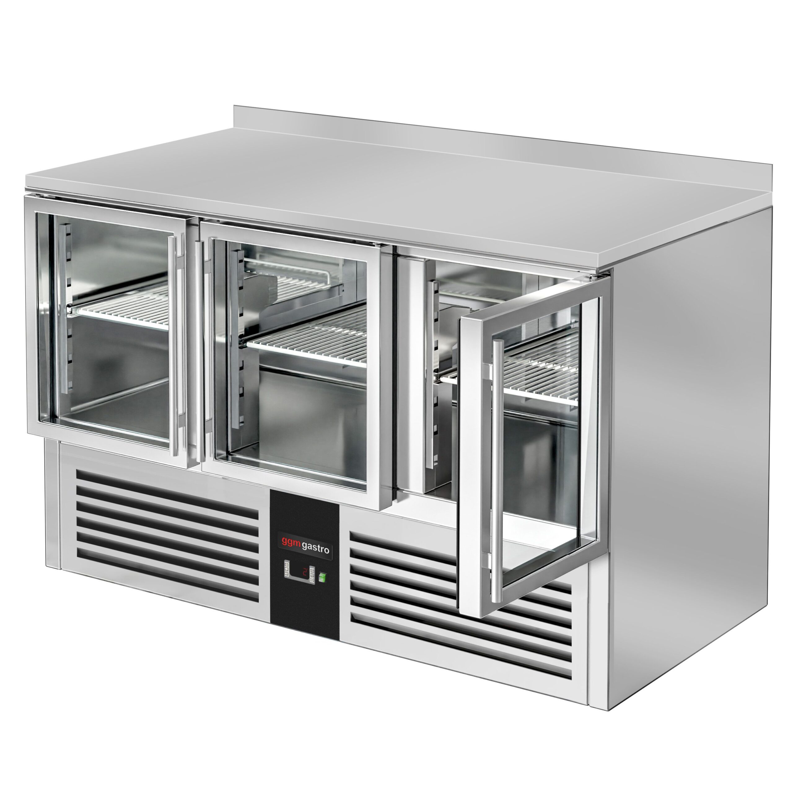 Stolový chladiaci pult s 3 presklenými dverami, 1370 x 700 mm – Obrázok 3