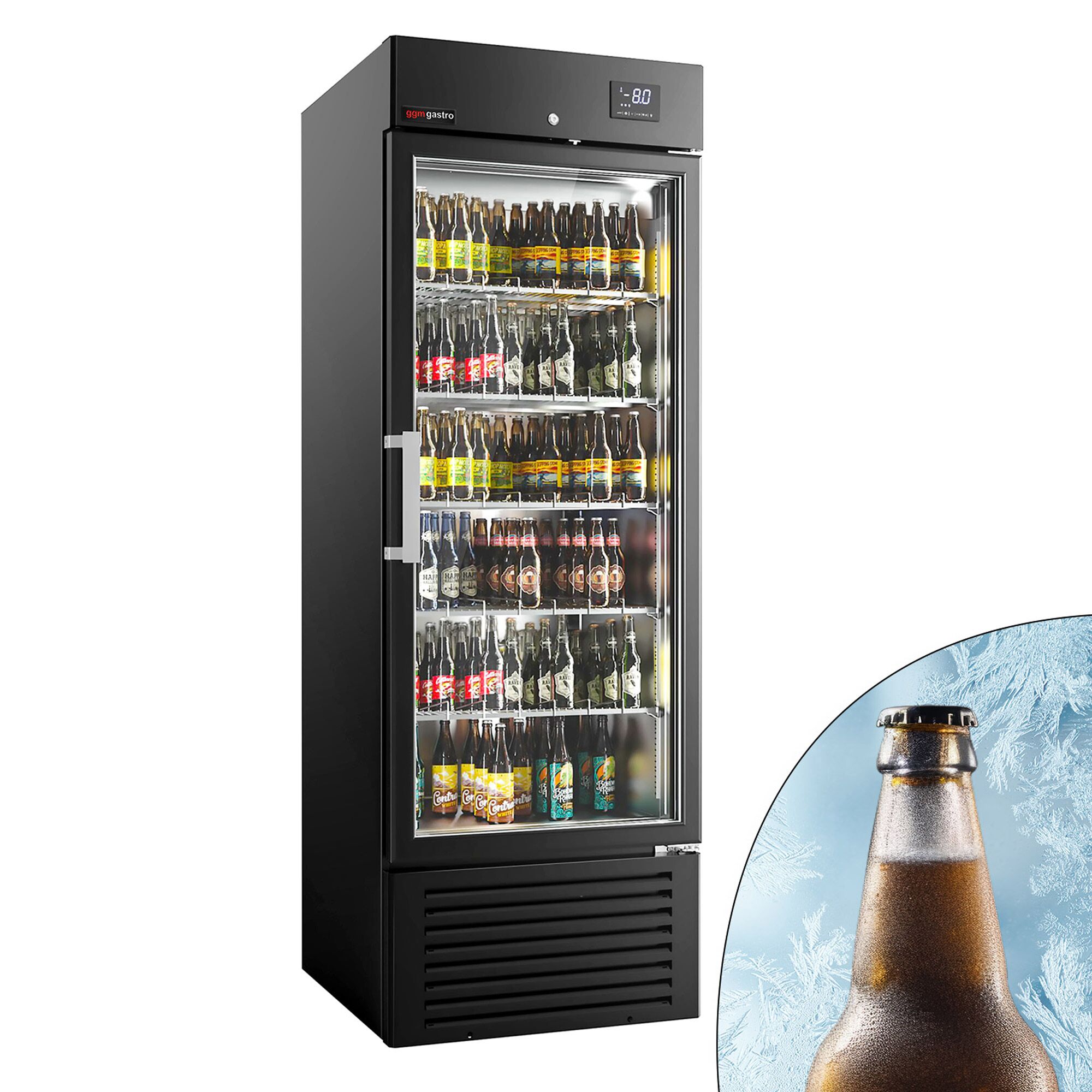 Presklená chladnička – na nápoje, SUPERCOOLER, s 1 sklenenými dverami, chladí pod 0 °C – Obrázok 3