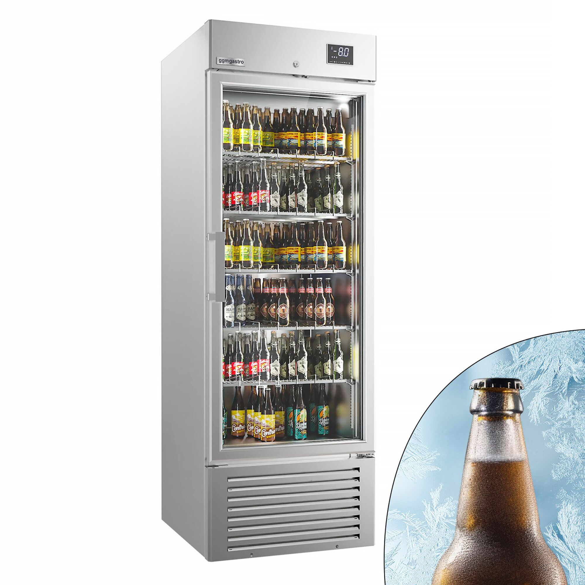 Presklená chladnička – na nápoje, SUPERCOOLER, s 1 sklenenými dverami, chladí pod 0 °C – Obrázok 3