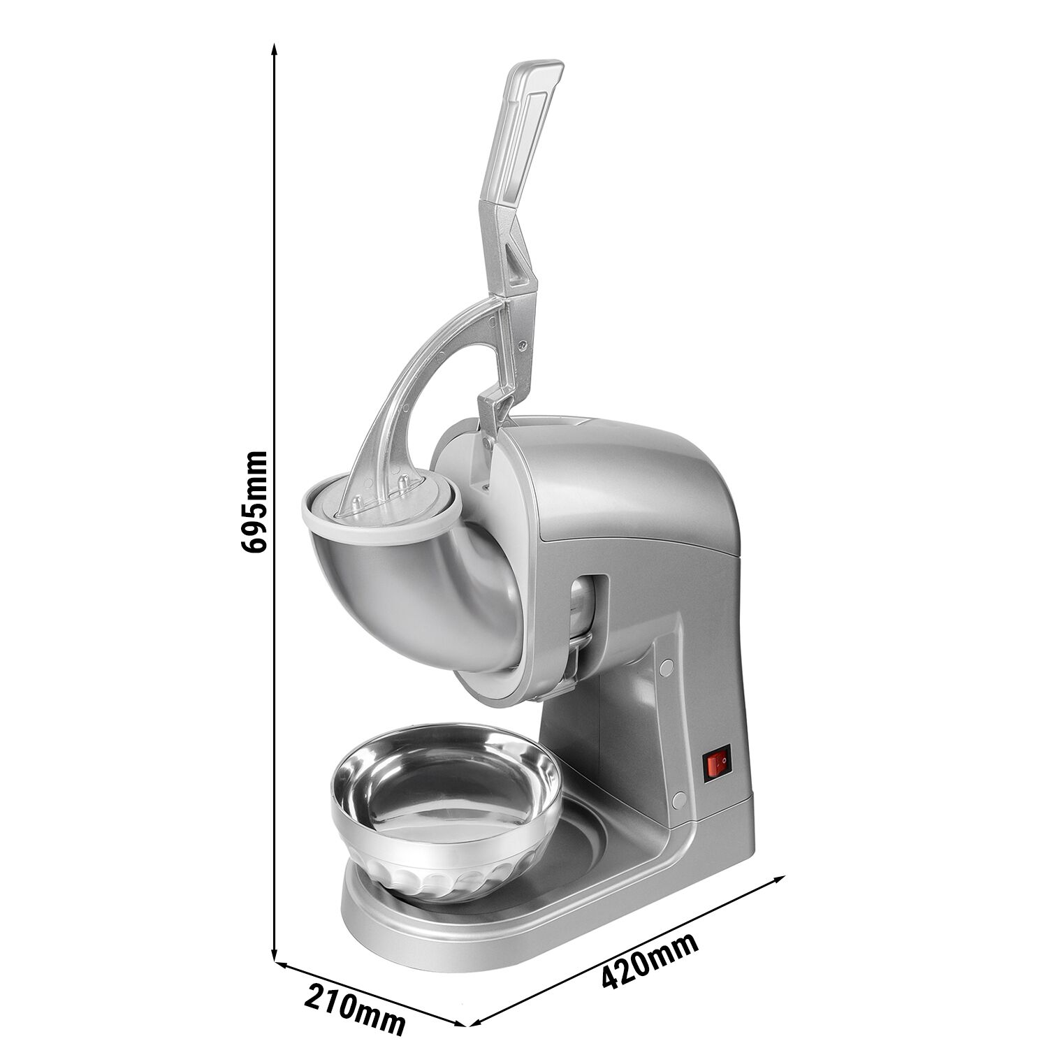 Kompaktný drvič ľadu – na vločkový ľad, výkon 5 kg/min, nerezová oceľ, základný model