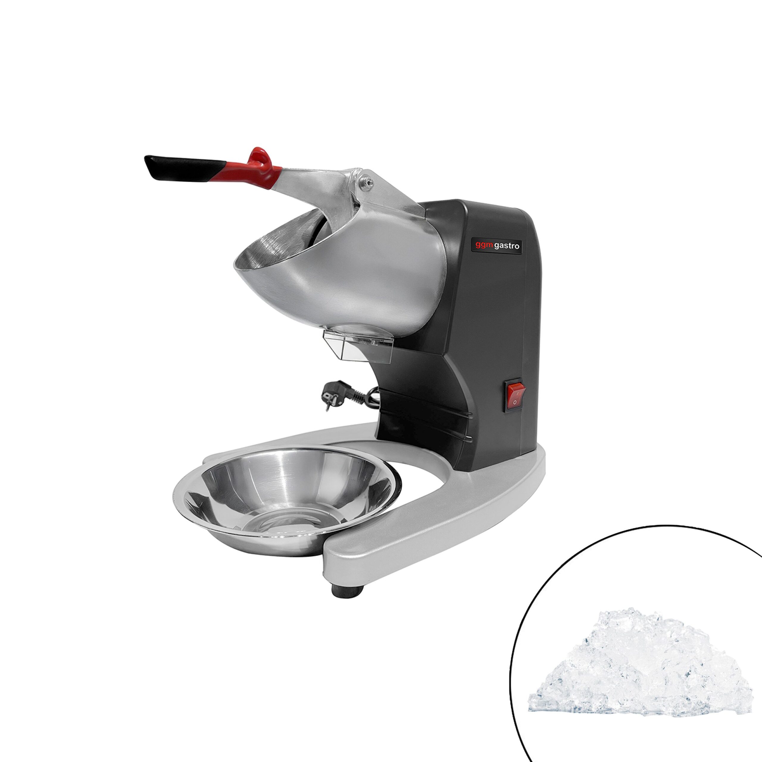 Kompaktný drvič ľadu – na vločkový ľad, výkon 1,6 kg/min, čierny – Obrázok 4
