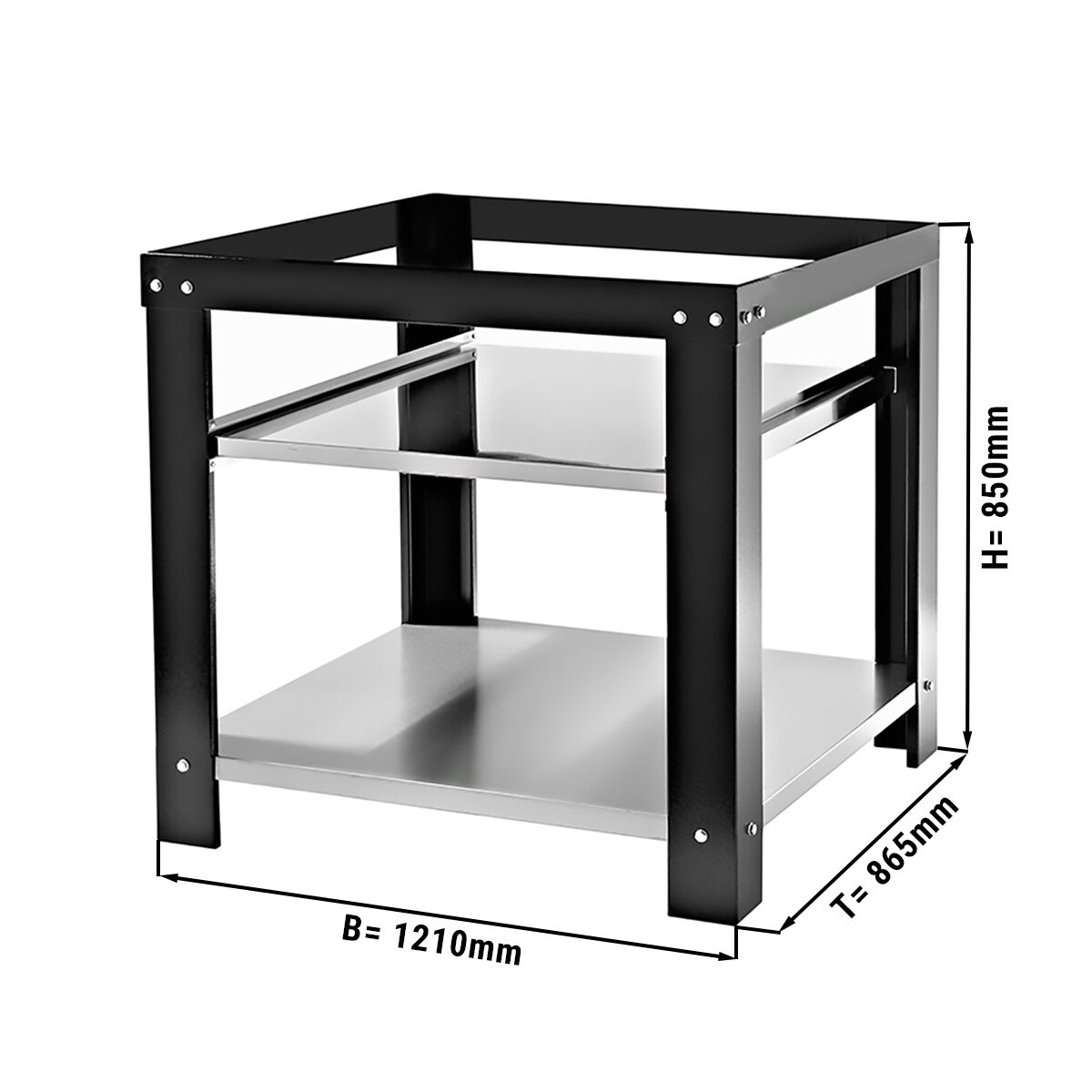 Nerezový základný rám – pre pec na pizzu, vhodný pre model GPOE630DN, čierny – Obrázok 2