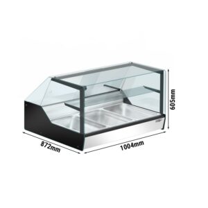 Stolová ohrevná vitrína – šírka 1000 mm, výkon 400 W, kapacita 3x GN 1/1