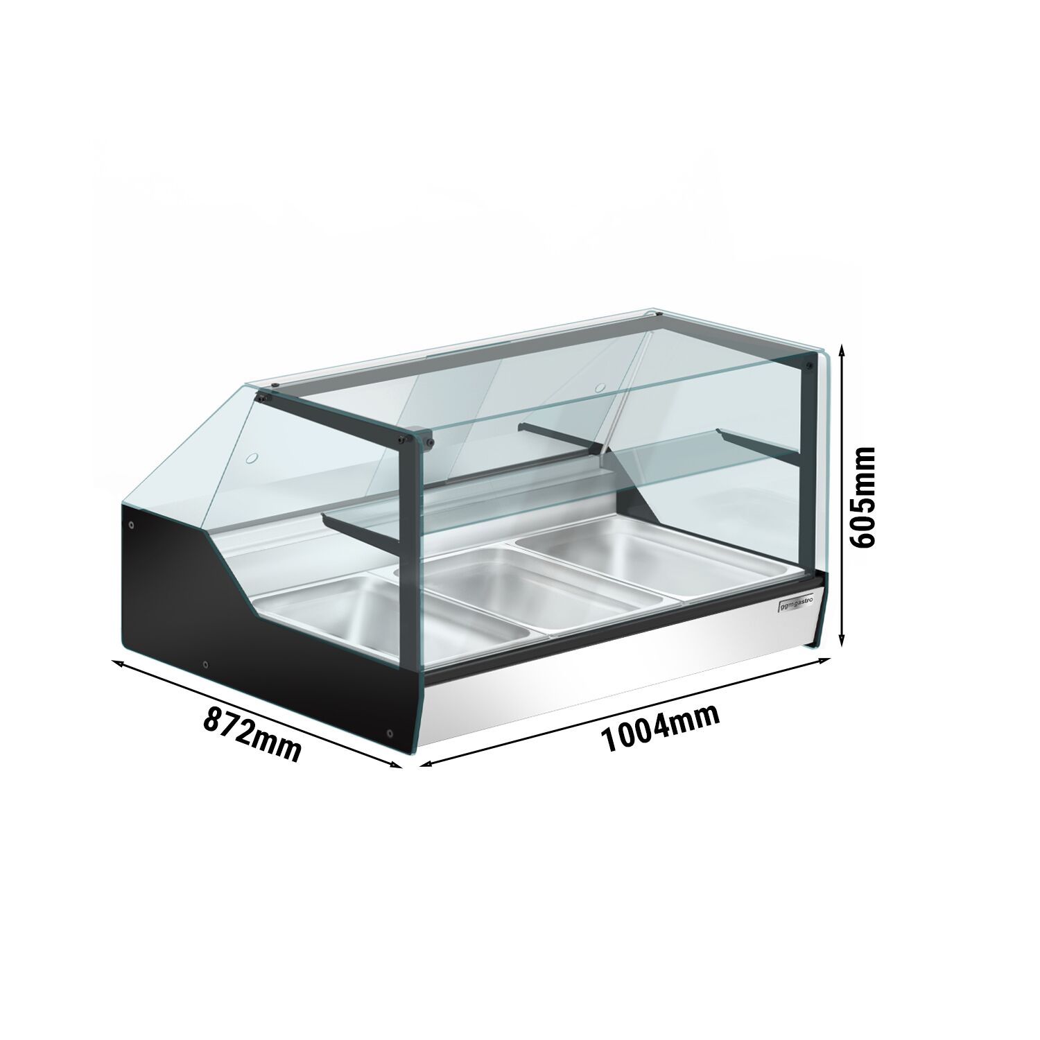 Stolová ohrevná vitrína – šírka 1000 mm, výkon 400 W, kapacita 3x GN 1/1