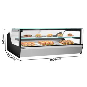 Stolová ohrevná vitrína – šírka 1000 mm, výkon 400 W, kapacita 3x GN 1/1